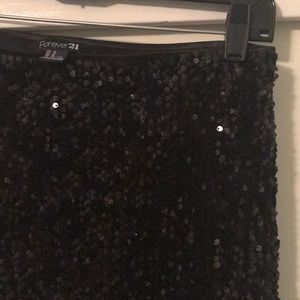 Forever 21 black mini sequin skirt